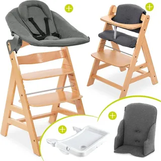 hauck Hauck, Hochstuhl, Hochstühle Alpha Plus Natur XXL Newborn Set - Hochstuhl + 2in1 (Hochstuhl)