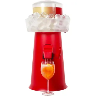Sprizzer - Aperol Spritz Maschine für Spritz, Dispenser und Mischer mit Eisbehälter für Aperitif, Manuelle Abgabe ohne Elektrizität oder Batterien, Einfach zu Bedienen, Rot, Made in Italy