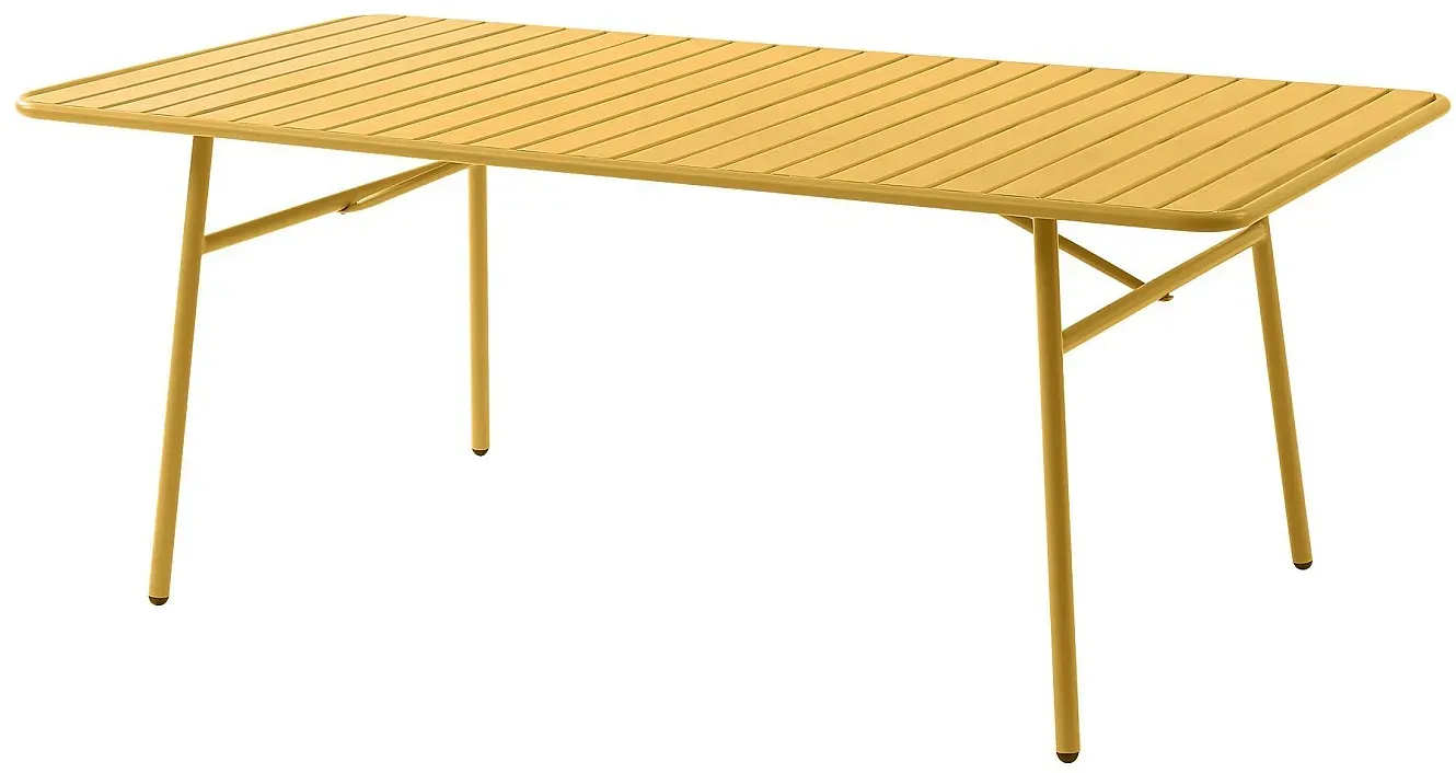 Gartentisch - L. 160 cm - Metall - Senfgelb - MIRMANDE von MYLIA