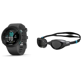 Garmin Swim 2 GPS-Schwimmuhr mit Herzfrequenzmessung unter Wasser und speziellen Schwimmfunktionen & Arena The One Anti-Fog Schwimmbrille Unisex für Erwachsene