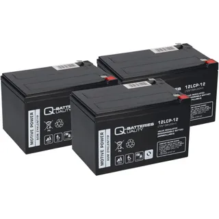 Q-Batteries 36V 3x 12LCP-12 12V-13Ah AGM BLEI AKKU kompatibel ELEKTRO SCOOTER Mach 1 1885 QB
