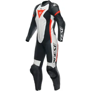 Dainese Grobnik 1-Teiler Damen Motorrad Lederkombi, schwarz-weiss-rot, Größe 38