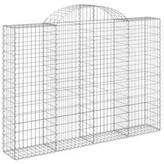 vidaXL Gabione mit Hochbogen 200x30x140/160 cm Verzinktes Eisen