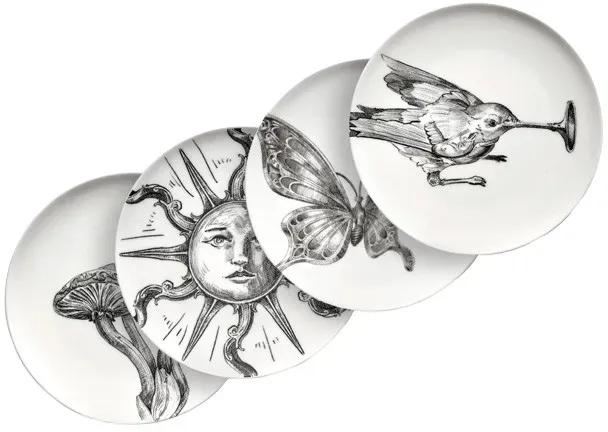 Serax Tomorrowland Porzellan - kleine Brotteller UNITY - 4er Set - Ø 12 cm