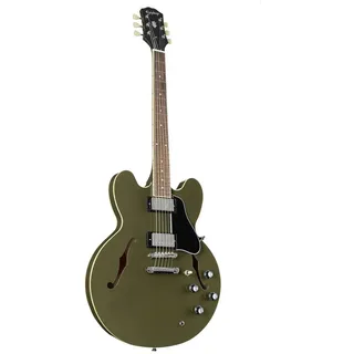 Epiphone Halbakustik-Gitarre, Halb-Akustik Gitarren, Semi Hollow-Modelle, ES-335 Olive Drab - Halbakustik Gitarre grün