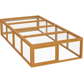 Wiltec Freilaufgehege Holz XXL 180 x 90 x 48 cm braun