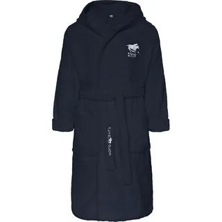 Polo Sylt Bademantel mit Logos, Gürtel und aufgesetzten Taschen blau 2XL