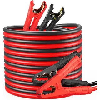 mamizo 12V/24V Überbrückungskabel, Startkabel Set Starthilfekabel, 6m 30mm2 1500A, den Schnellstart, mit Schutzhandschuhen, für PKW LKW kupferbeschichteten Aluminiumkabeln Starthilfekabel (6M)