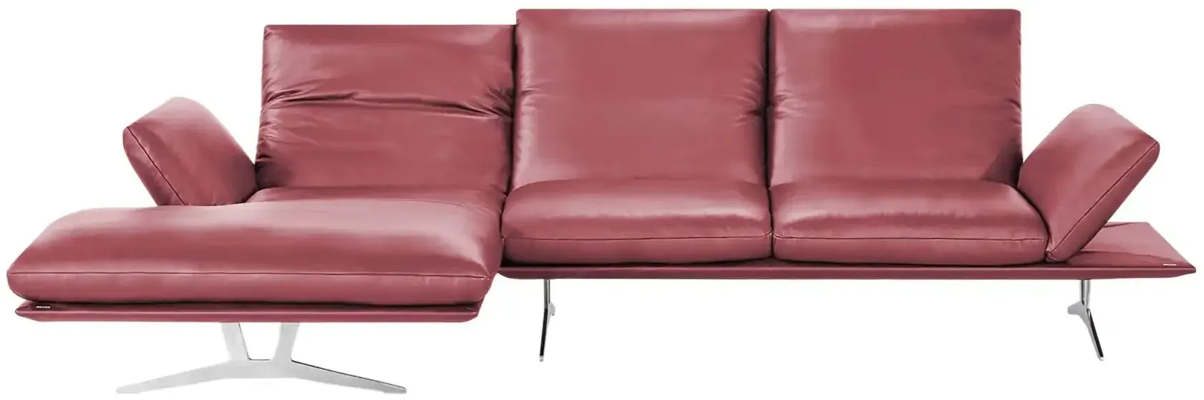 KOINOR Ecksofa Echtleder Francis , rot , Maße (cm): B: 314 H: 93 T: 159.0