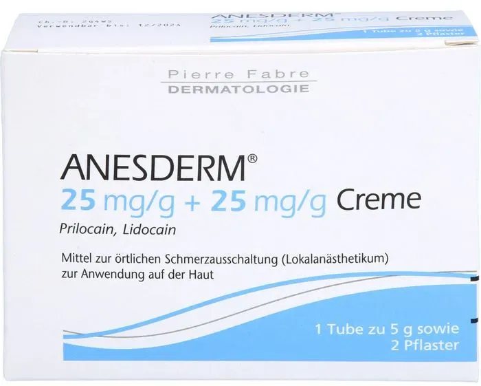 ANESDERM 25 mg/g + 25 mg/g Creme + 2 Pflaster 5 g