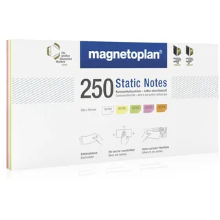 Magnetoplan Static Notes, 250 Stück sortiert