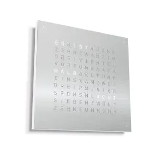 QLOCKTWO Earth 45 Steel Series White Stainless Steel