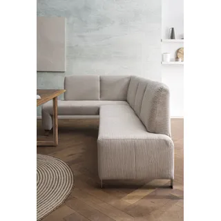 exxpo - sofa fashion Eckbank »Intenso, modern, wahlweise in Leder oder Textil, 244/157 cm (B/T)«, hohe Bodenfreiheit, frei im Raum stellbar, hoher Sitzkomfort beige