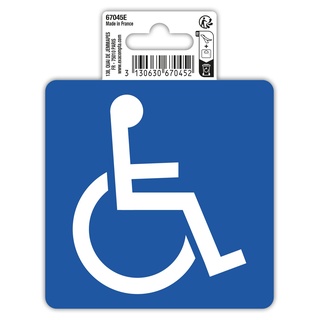 Exacompta 67045E Barrierefreier Zugang Klebeschild 10x10cm Blau aus UV-beständigem PVC Hinweisschild Schilder Warnhinweis Sticker Aufkleber Türschild