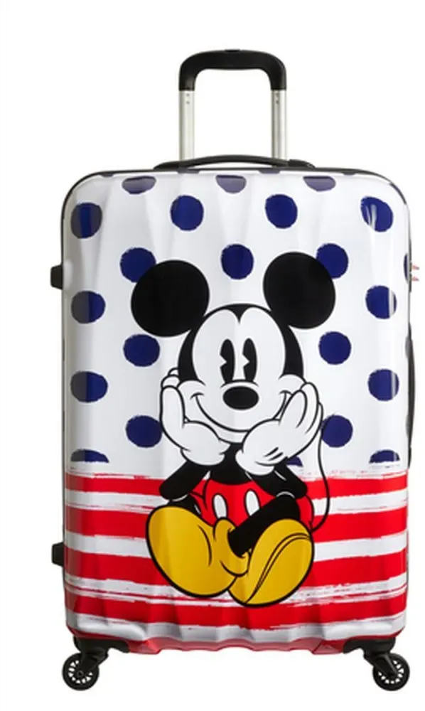 American Tourister Disney Legends Spinner 75 Alfatwist Mickey Blue Dots Koffer mit 4 Rollen Koffer