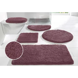 Badematte »Sanremo, Badvorleger, Badezimmer Teppich, sehr weich«, rutschhemmend beschichtet, fußbodenheizungsgeeignet-schnell trocknend, Badteppich, unifarben, rechteckig, rund & als 3-tlg. Set erhältlich my home aubergine rund ( Ø cm)