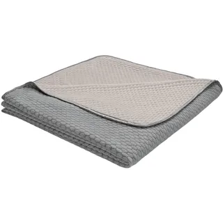 IBENA kühlende Decke 150x200 cm - Kühldecke, kühl, weich & waschbar,selbstkühlende Kuscheldecke für Sommer grau beige