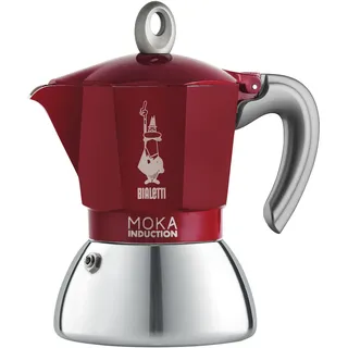 Bialetti Moka Induction 4 Tassen rot/silber
