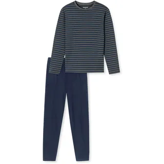 SCHIESSER Pyjama in Blau/Grau XL