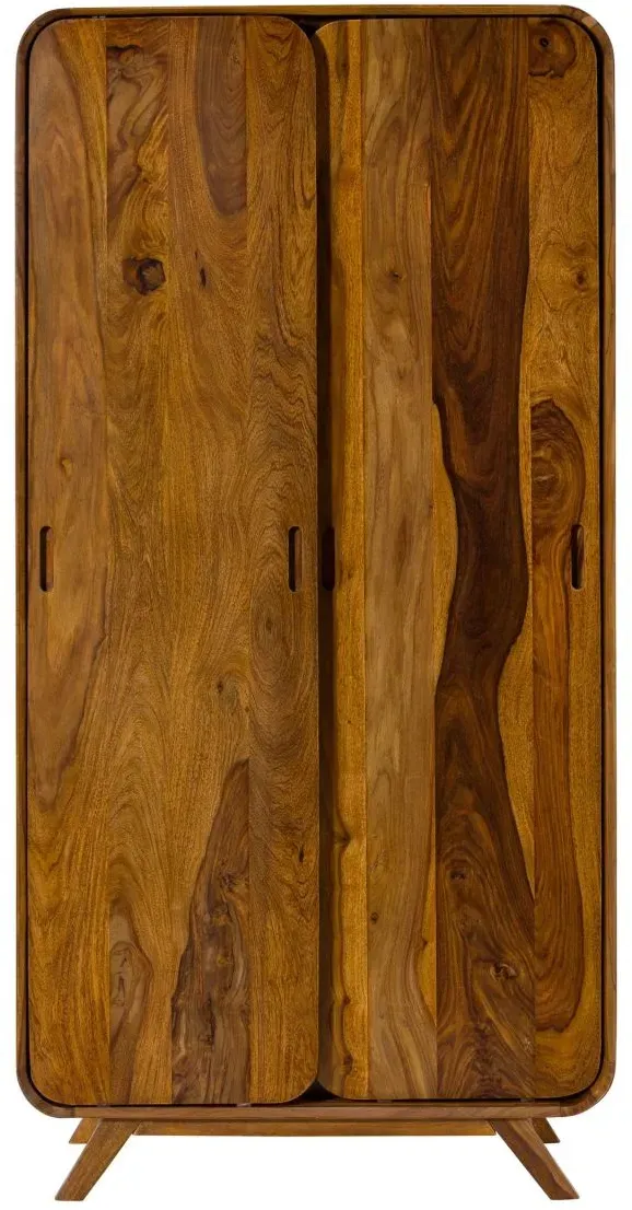 Kleiderschrank Sheesham 90x45x180 hellbraun lackiert MAILAND #111