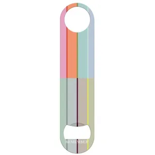 REMEMBER Flaschenöffner "Vektor“ - Edelstahl - 18 × 4 cm - farbenfroher, flacher Flaschenöffner