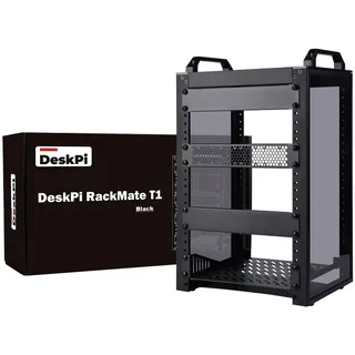 GeeekPi 8U Netzwerkschrank, 10-Zoll-Rack für Netzwerk-, Server-, Audio- und Videoausrüstung, DeskPi RackMate T1 Rackmount-Server-Schrank Gehäuse (Schwarz)