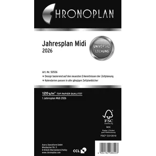 Chronoplan Kalendereinlage 2026 Weiß