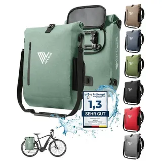 MIVELO Fahrradtasche Rucksack Gepäckträgertasche, Laptopfach wasserdicht MINT