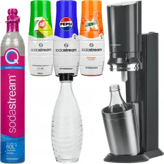 Sodastream Crystal 3.0 Schwarz Glaskaraffe CO2 Sirup Set Getränkesprudler - Schwarz