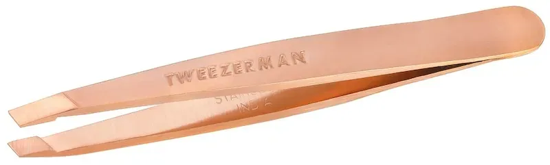 Tweezerman Mini Slant Tweezer - Schräg, Rose Gold Pinzette 