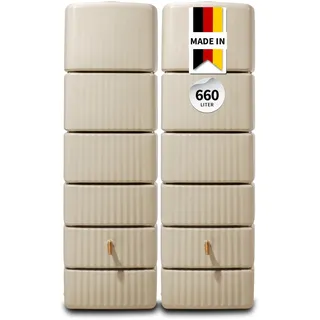 Slim Wandtank Set 2 x 330 l inkl. Verbinder sandbeige