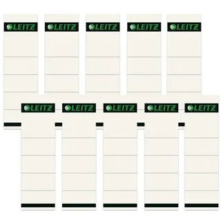 Leitz Einsteck-Rückenschilder 1607 grau für 8,0 cm Rückenbreite, 10 Stück