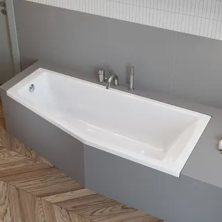 pianura Gina Raumsparwanne 170 x 75 cm Ecke rechts, Badewannen, weiß hochglanz