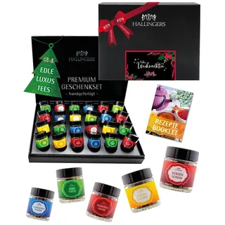 Tee Geschenkset 24 Stk im Glas - Premium Auswahl Geschenkidee - Hallingers DE