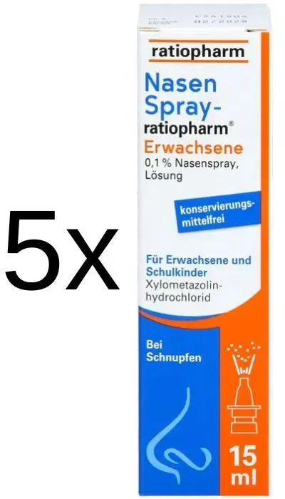NASENSPRAY ratiopharm Erwachsene kons.frei 5 x 15 ml
