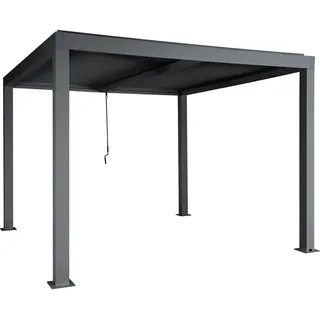 Mendler Pergola MCW-L46 Anthrazit 10 cm Alu-Gestell 3 x 3 m