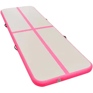 vidaXL Aufblasbare Gymnastikmatte mit Pumpe 300×100×10 cm PVC Rosa