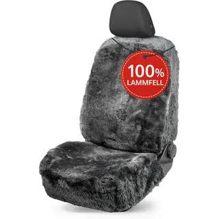Walser - Autositzbezug Mona, Lammfell & Webpelz, 12-14 mm anthrazit - ZippIt 110 & 115