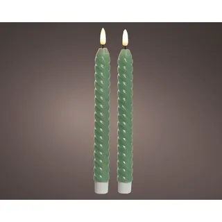 Stabkerzen-Set LED WHIRL grün (DH 2x24.50 cm) - grün - DH 2x24.50 cm