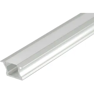 Energmix 2 Meter Aluprofile Alu Schiene Profil für LED Strip Profil mit Milchglas Abdeckung