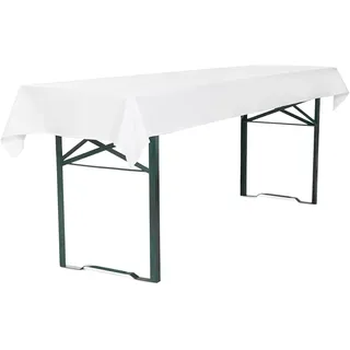 TexDeko Tischdecke für Bierzeltgarnitur 100x250cm, waschbar Weiß