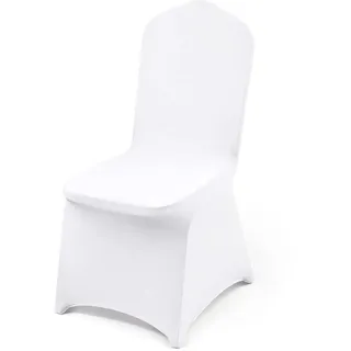 Vevor Universell Weiße Stuhlhussen für Elegante Stuhl 50 Stk Polyester Und Elasthan Hussen Stretch Stuhlüberzug Stuhlbezug Husse Stuhlschutz Elastisch