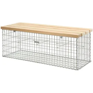 Bellissa Gabionen Bank groß 150 cm x 54 cm x 50 cm