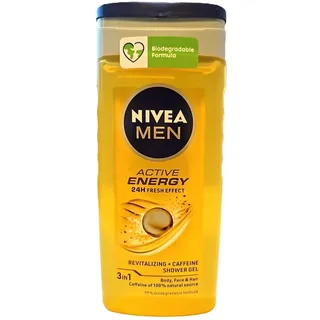 19,30€/L- 6x NIVEA Duschgel Men "Active Energy" für Körper, Gesicht, Haar- 250ml