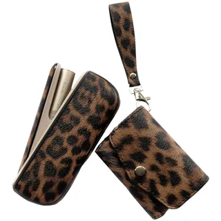 IQOS ILUMA 3-in-1 Leopard Print Case Set – Premium Leopard Leather Protective IQOS Device Case Cover & Terrea Pack Holder, IQOS Smoking Accessory, Leopard IQOS Iluma Case