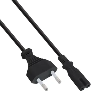 InLine Netzkabel, Netzstecker auf Euro 8 C7 Stecker, 2m