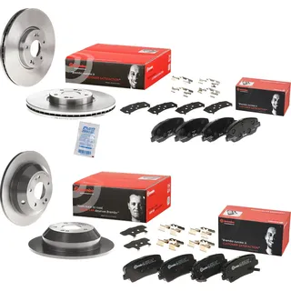 Brembo Bremsscheiben + Bremsbeläge Vorne Hinten passend für Hyundai Santa FE 3