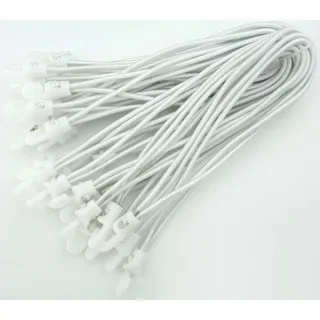 150 Stück Spannfix Planenspanner 18 cm, Ø 4 mm Weiss - Spanngummi Expander mit Haken (150 Stück, Weiss)