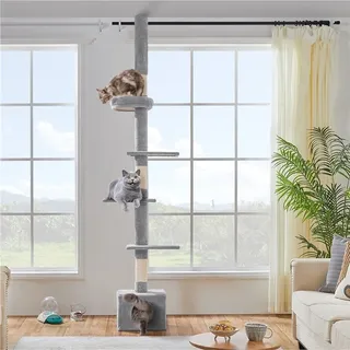 Yaheetech Kratzbaum deckenhoch 226-265 cm grau
