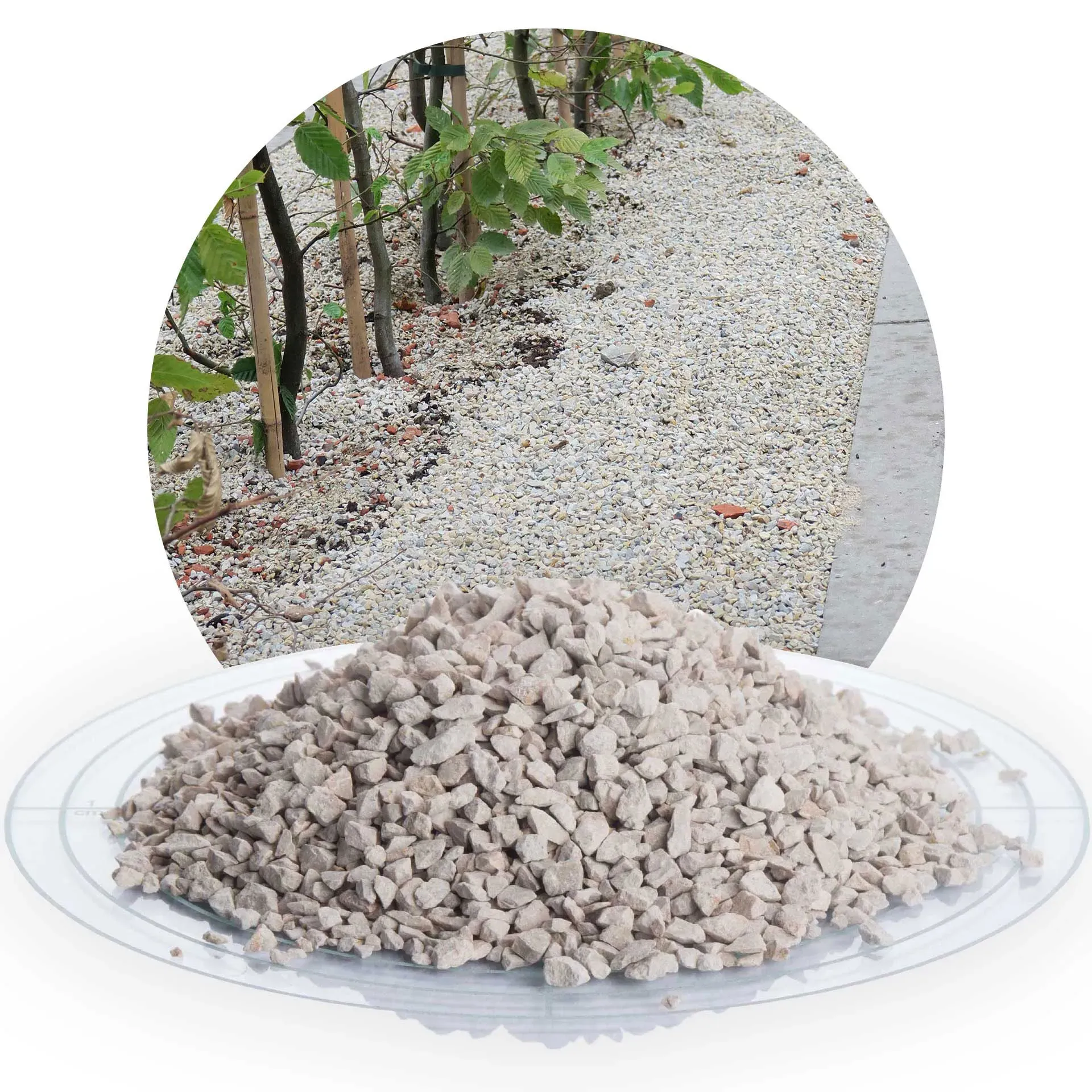 Kalk Ziersplitt beige 2-5 mm - 25 kg Sack